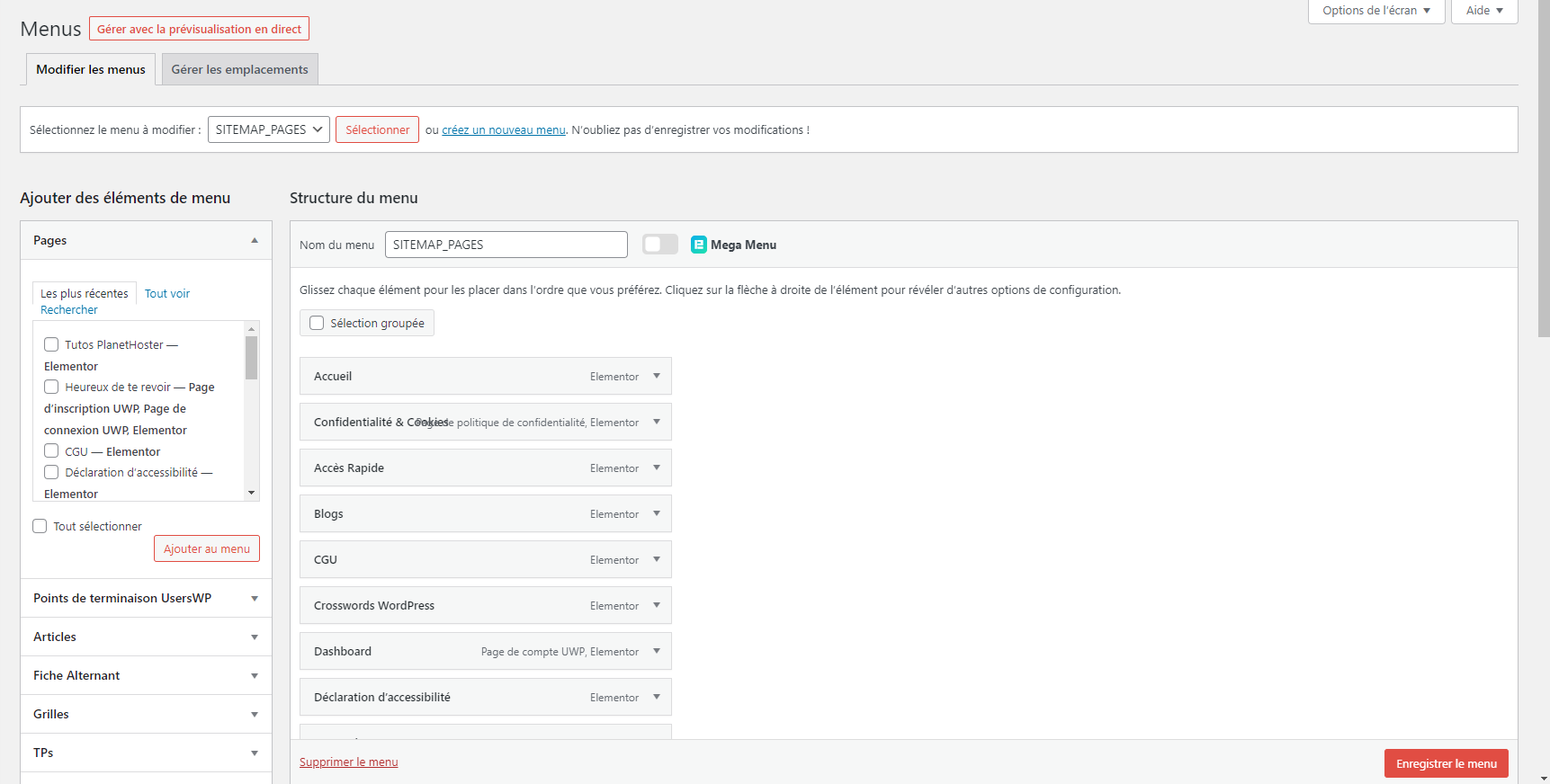 03/ Structure du menu